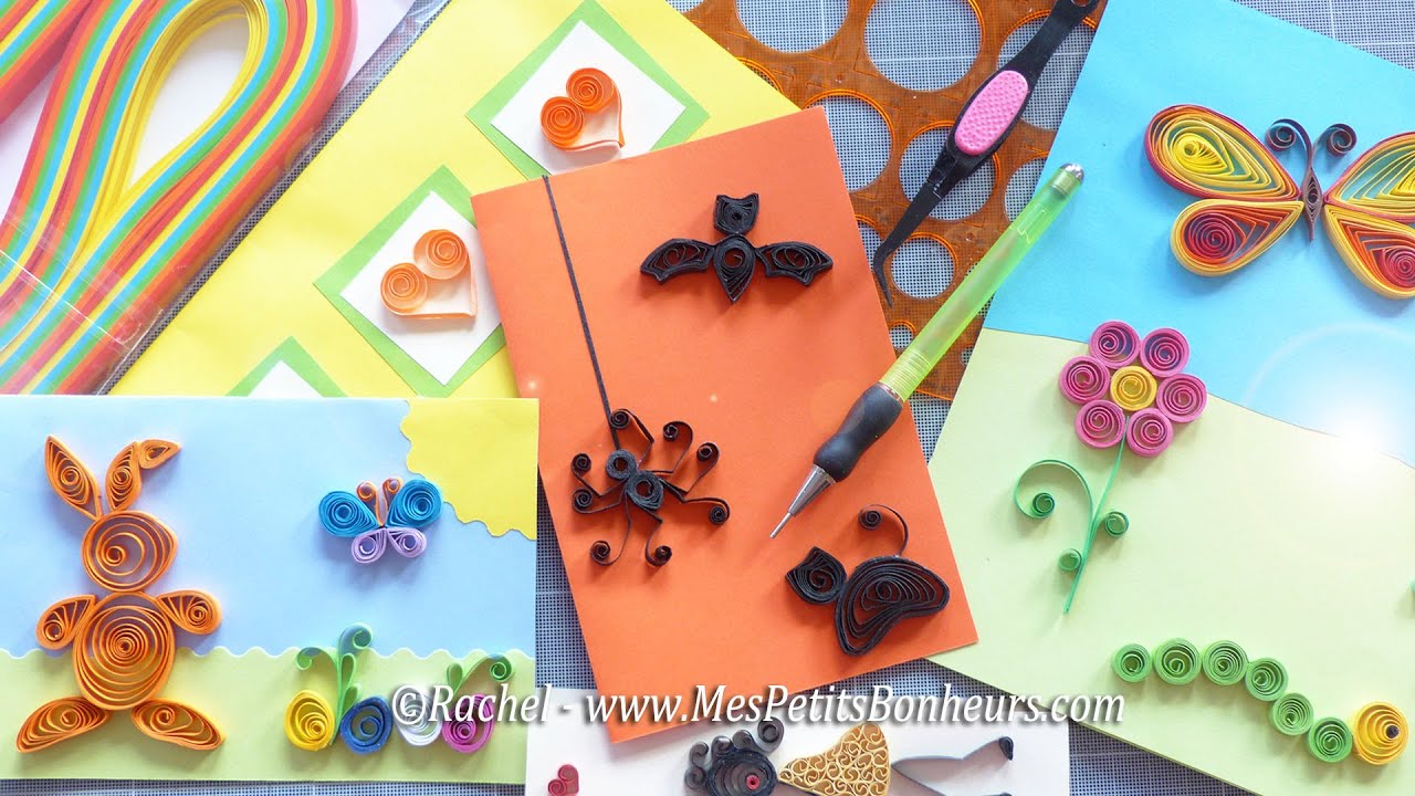 Quilling - matériel et initiation débutants aux motifs en papier roulé ou paperolles