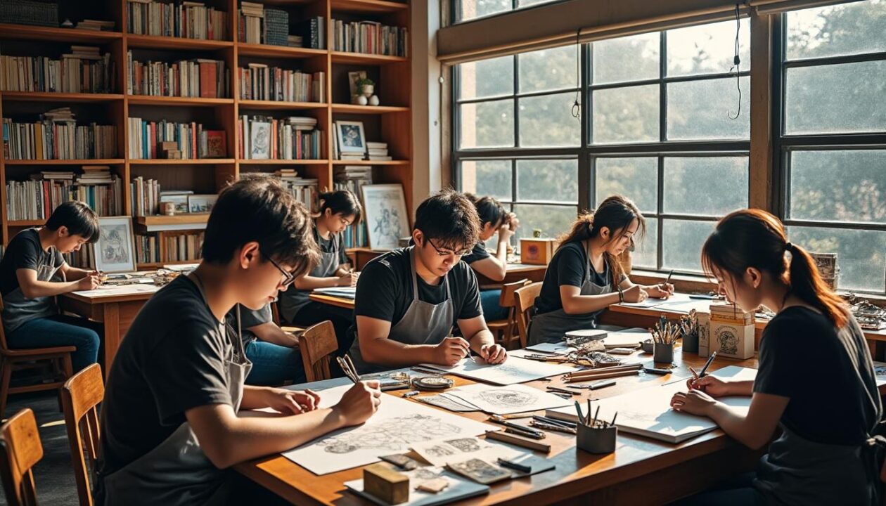 découvrez un atelier créatif et passionnant dédié à l'univers manga, où passionnés et novices plongent au cœur de leurs héros préférés pour créer leurs propres œuvres.