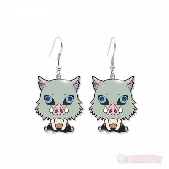 boucles doreilles demon slayer inosuke hashibira sanglier chibi