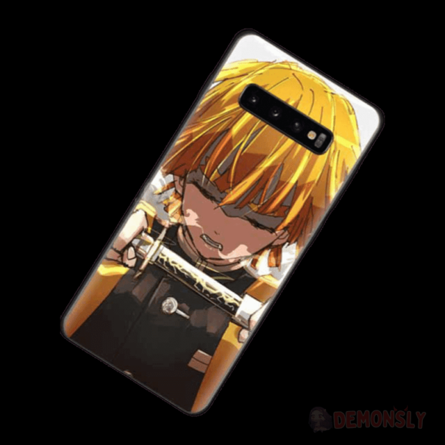 coque samsung demon slayer zenitsu en plein concentration