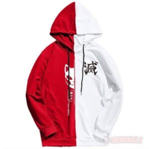 sweat demon slayer masque de renard blanc et rouge