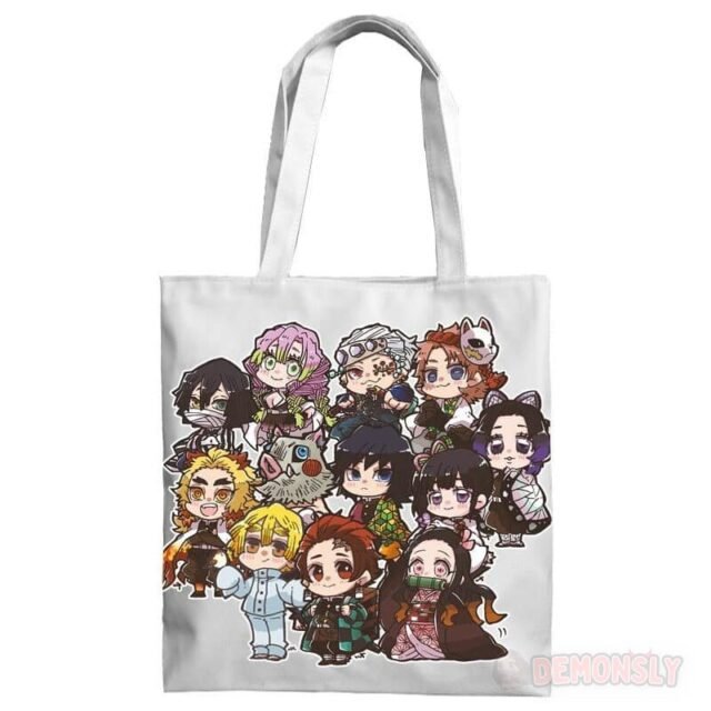 tote bag demon slayer personnages mignons